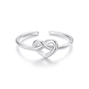 (image pour) Bague Ouverte Cœur Emmêlé Style PANDORA - BSR565-E