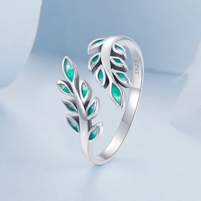 (image pour) Bague Ouverte Feuille Style PANDORA - BSR542-E - Afficher 2