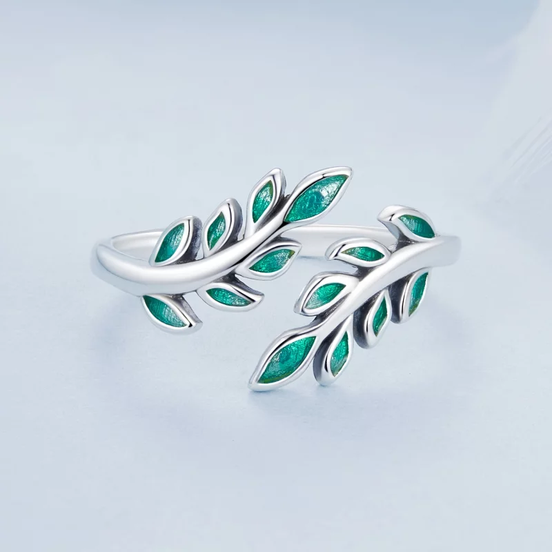 (image pour) Bague Ouverte Feuille Style PANDORA - BSR542-E - Afficher 5