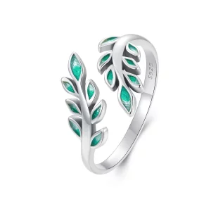 (image pour) Bague Ouverte Feuille Style PANDORA - BSR542-E