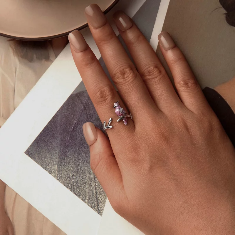 (image pour) Bague ouverte PANDORA Style Perroquet rose - BSR551-E - Afficher 4