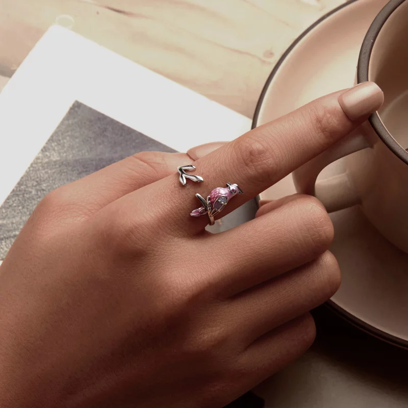 (image pour) Bague ouverte PANDORA Style Perroquet rose - BSR551-E - Afficher 5
