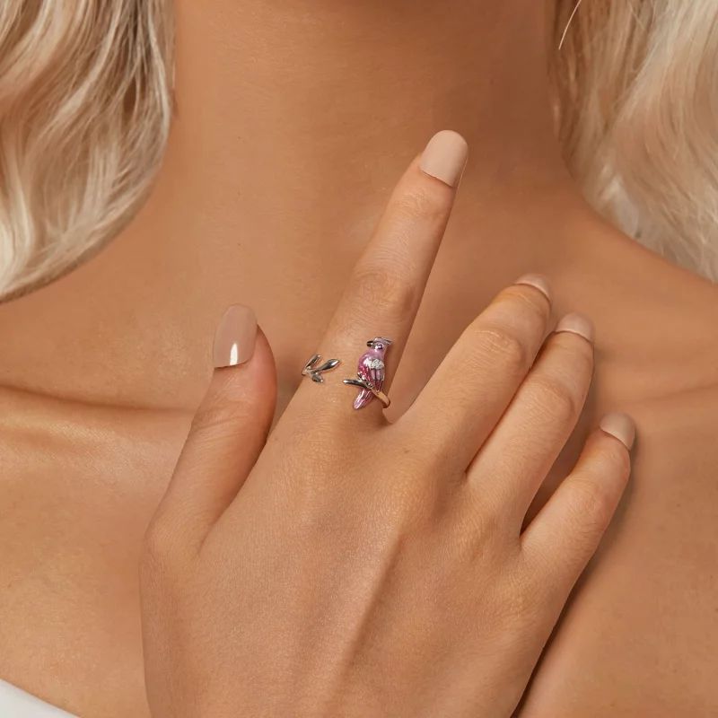(image pour) Bague ouverte PANDORA Style Perroquet rose - BSR551-E - Afficher 6