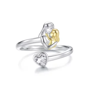 Bague ouverte PANDORA Style Étreinte Mère et Fille - SCR1052-E (image pour) Bague ouverte PANDORA Style Étreinte Mère et Fille - SCR1052-E