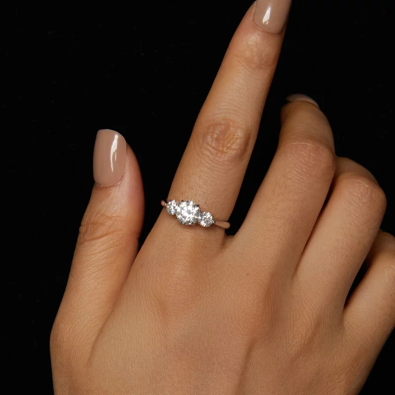 (image pour) Bague ouverte romantique style PANDORA en moissanite 1ct (avec un certificat) - - Afficher 4