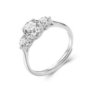(image pour) Bague ouverte romantique style PANDORA en moissanite 1ct (avec un certificat) - MSR051-E
