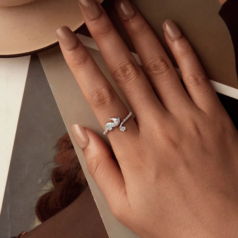 (image pour) Bague ouverte style PANDORA Hippocampe - BSR559-E - Afficher 4