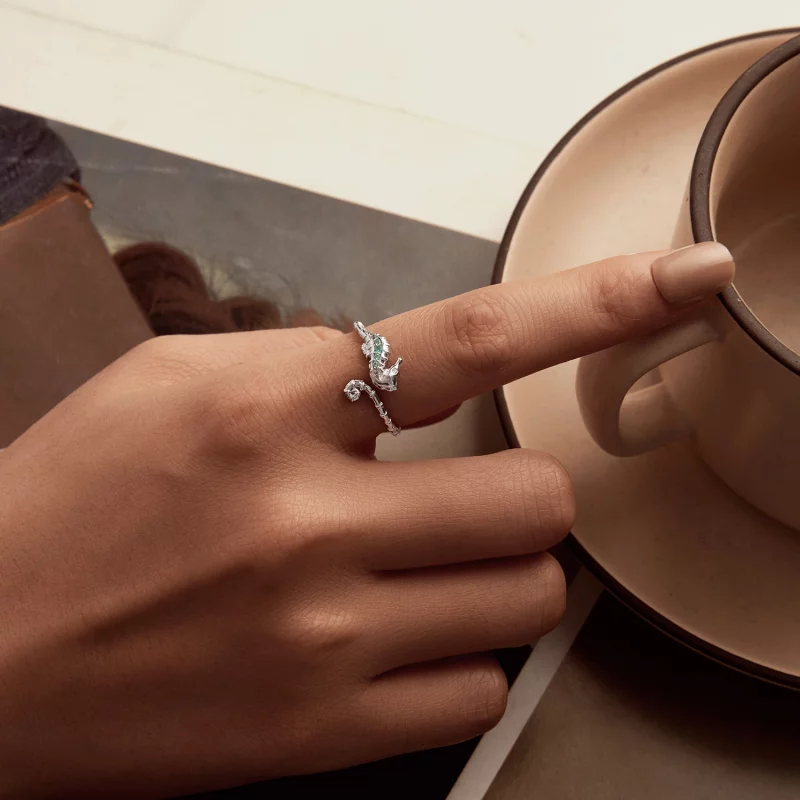(image pour) Bague ouverte style PANDORA Hippocampe - BSR559-E - Afficher 5