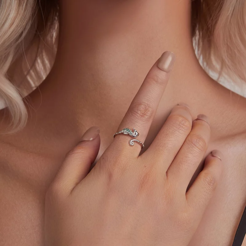 (image pour) Bague ouverte style PANDORA Hippocampe - BSR559-E - Afficher 6