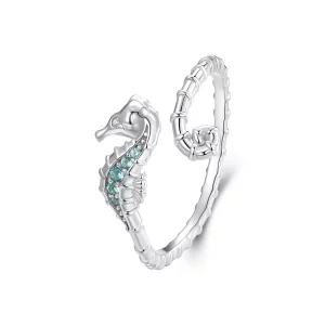 (image pour) Bague ouverte style PANDORA Hippocampe - BSR559-E