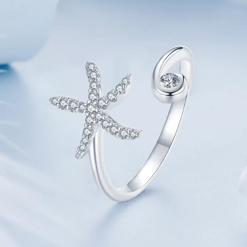 (image pour) Bague ouverte étoile de mer style PANDORA - BSR560-E - Afficher 2
