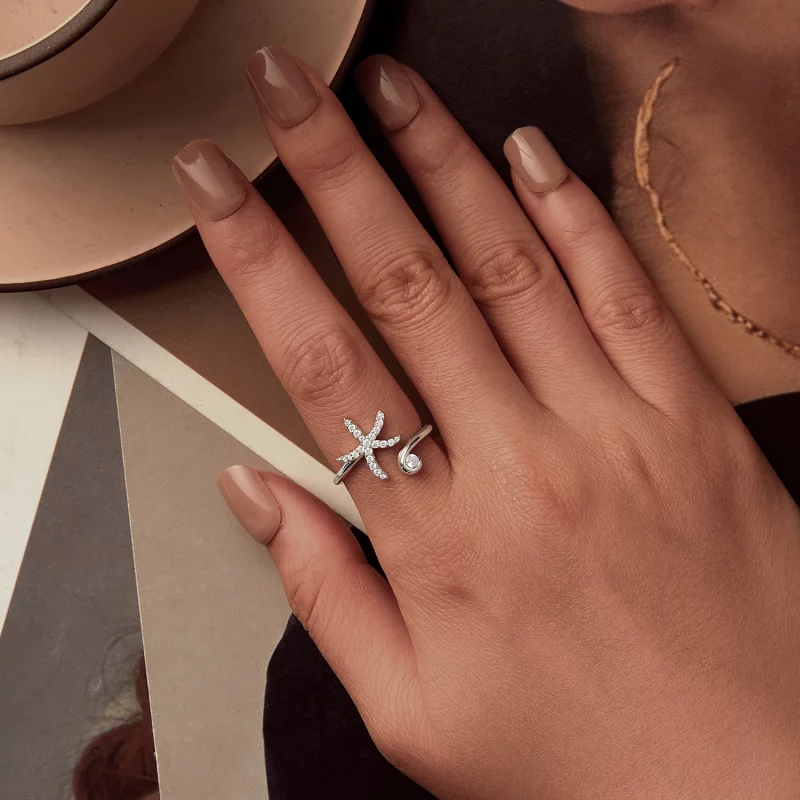 (image pour) Bague ouverte étoile de mer style PANDORA - BSR560-E - Afficher 4