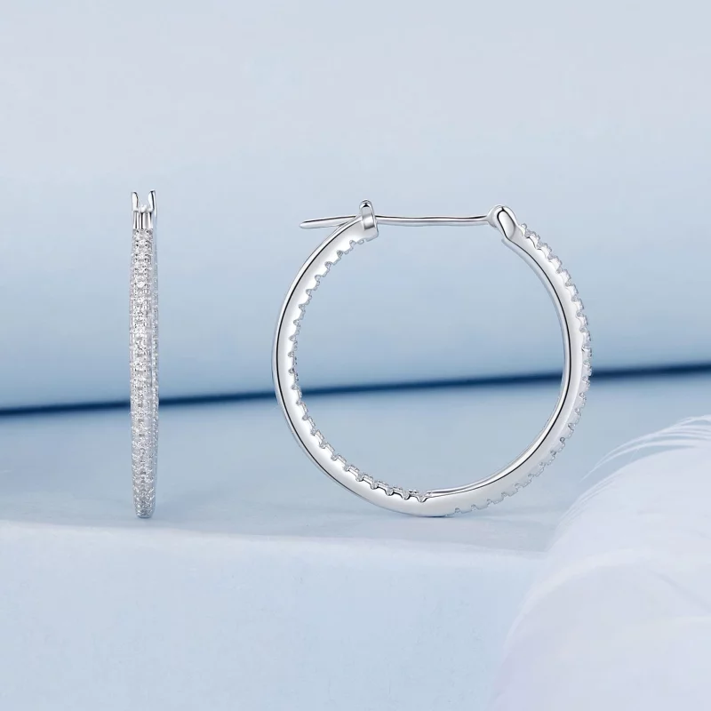 (image pour) Boucles d'oreilles Brillantes Style PANDORA - BSE1023-M - Afficher 2
