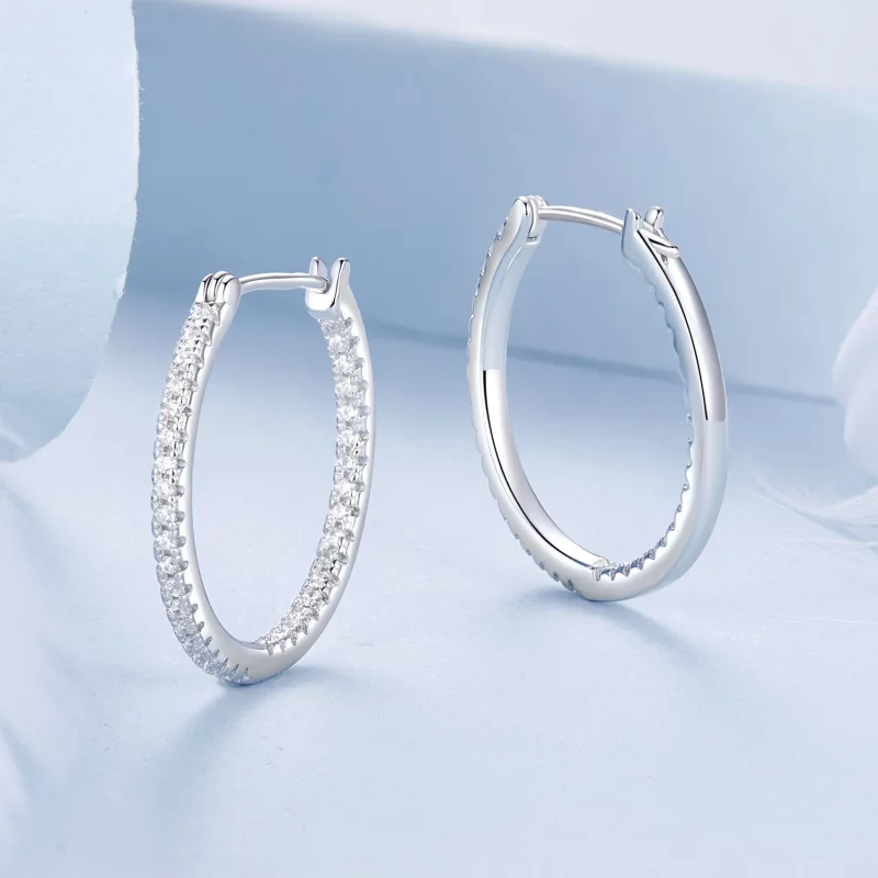 (image pour) Boucles d'oreilles Brillantes Style PANDORA - BSE1023-M - Afficher 3