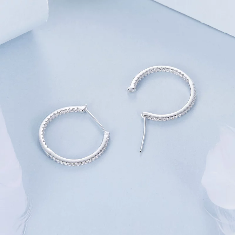 (image pour) Boucles d'oreilles Brillantes Style PANDORA - BSE1023-M - Afficher 4