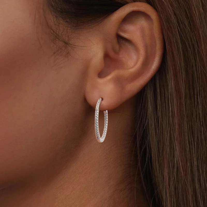 (image pour) Boucles d'oreilles Brillantes Style PANDORA - BSE1023-M - Afficher 6