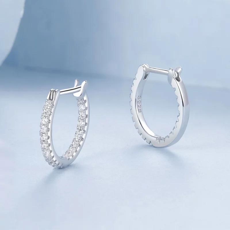 (image pour) Boucles d'oreilles Brillantes Style PANDORA - BSE1023 - Afficher 3