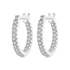 (image pour) Boucles d'oreilles Brillantes Style PANDORA - BSE1023