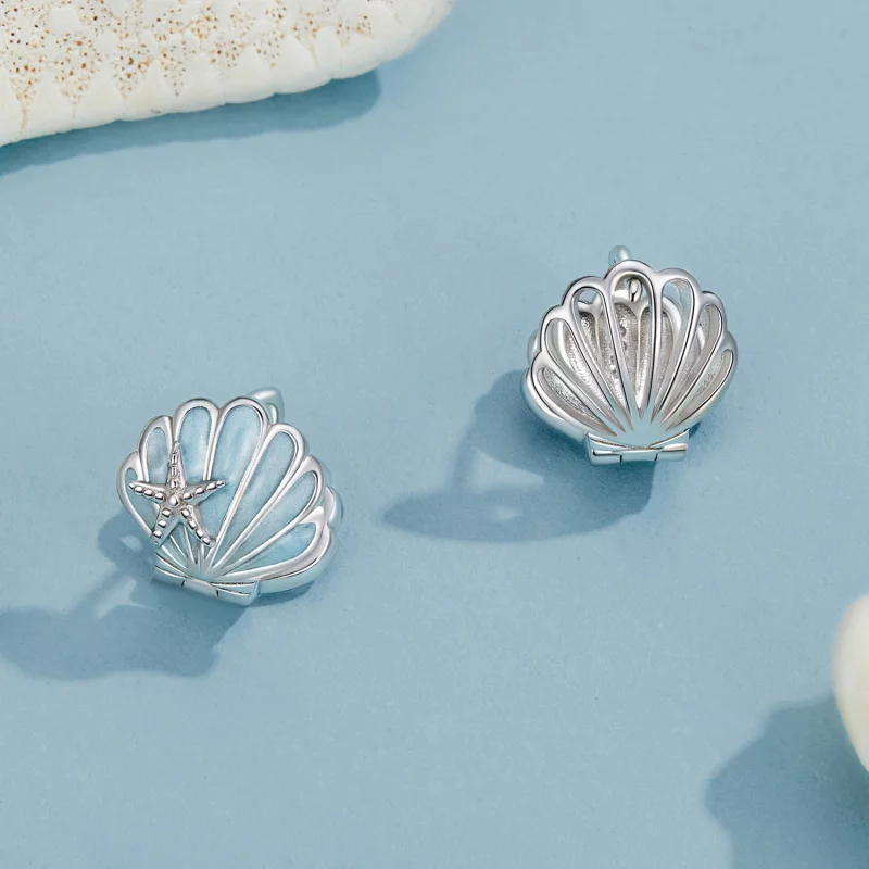 (image pour) Boucles d'oreilles coquillage style PANDORA - BSE1011 - Afficher 3