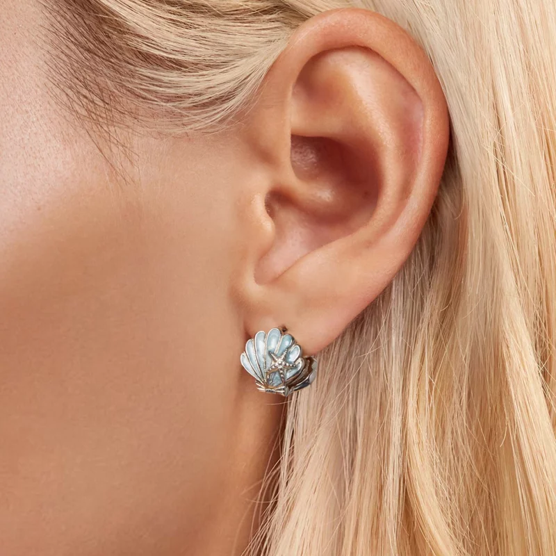 (image pour) Boucles d'oreilles coquillage style PANDORA - BSE1011 - Afficher 5