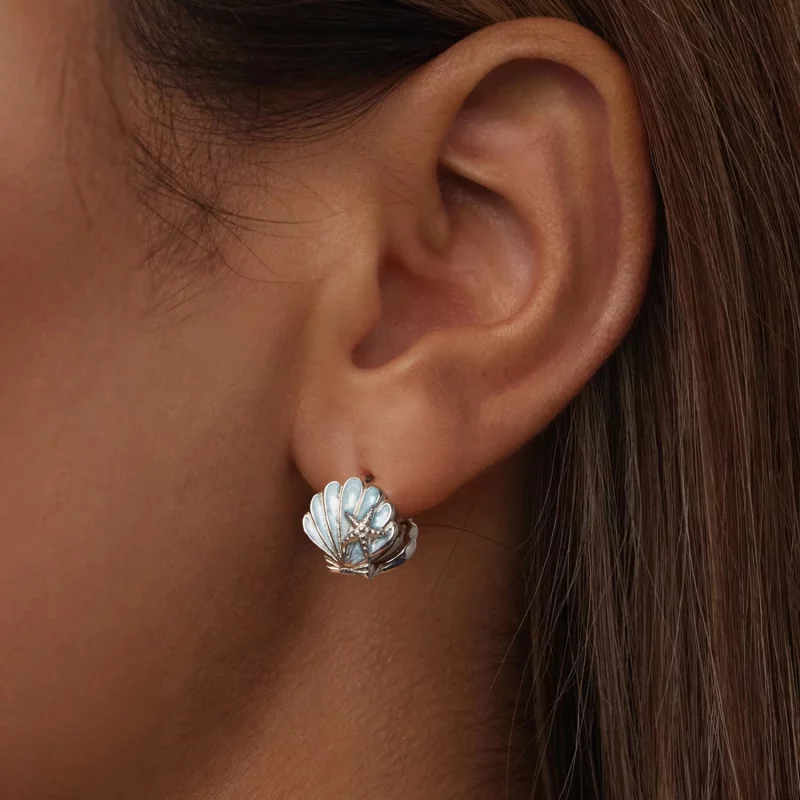 (image pour) Boucles d'oreilles coquillage style PANDORA - BSE1011 - Afficher 6