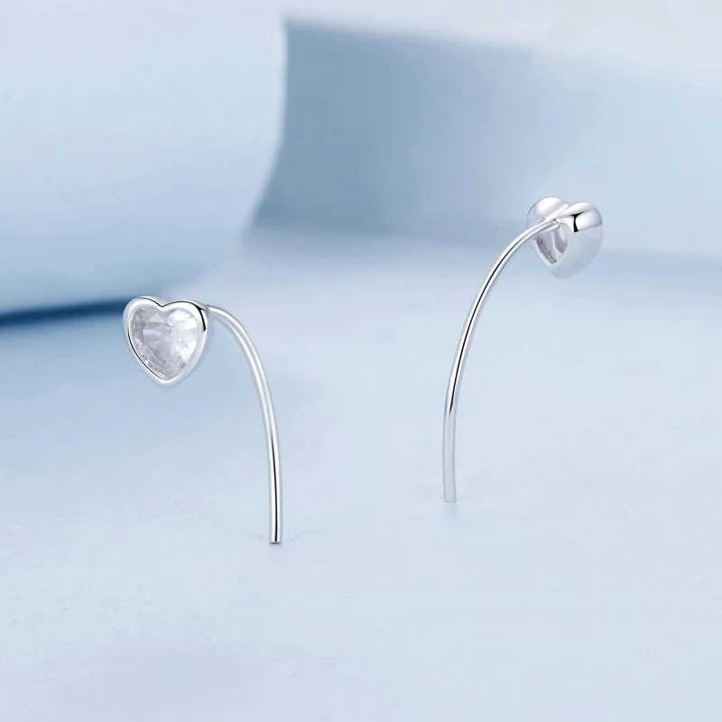 (image pour) Boucles d'oreilles cœur style PANDORA - BSE1003 - Afficher 3
