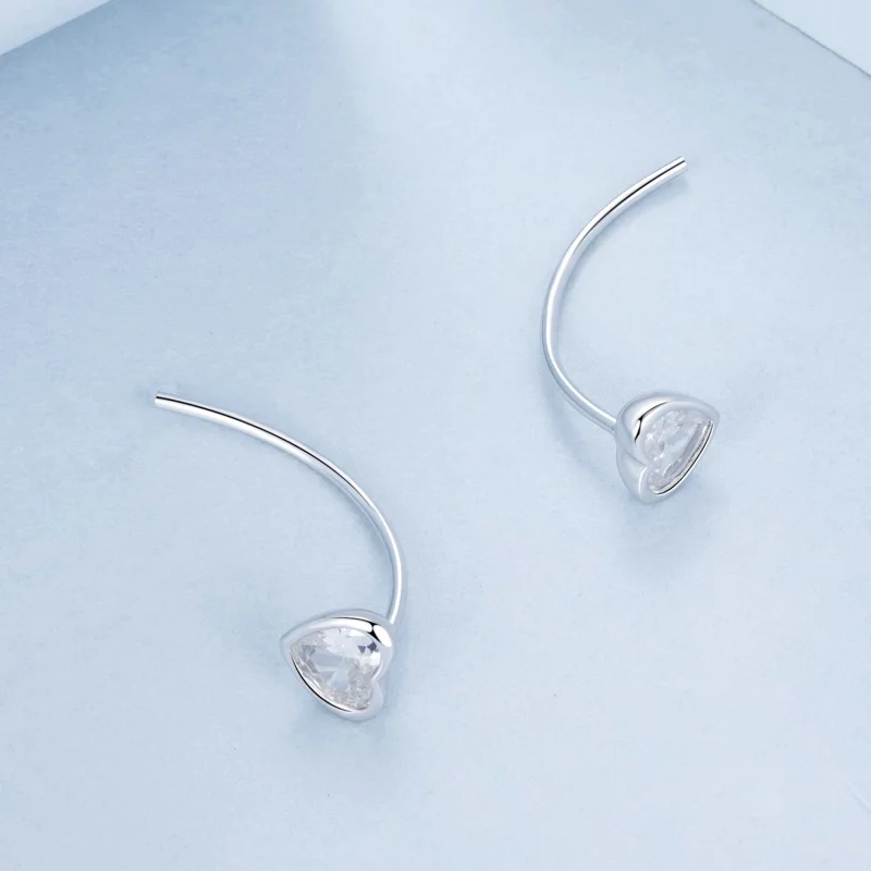 (image pour) Boucles d'oreilles cœur style PANDORA - BSE1003 - Afficher 4