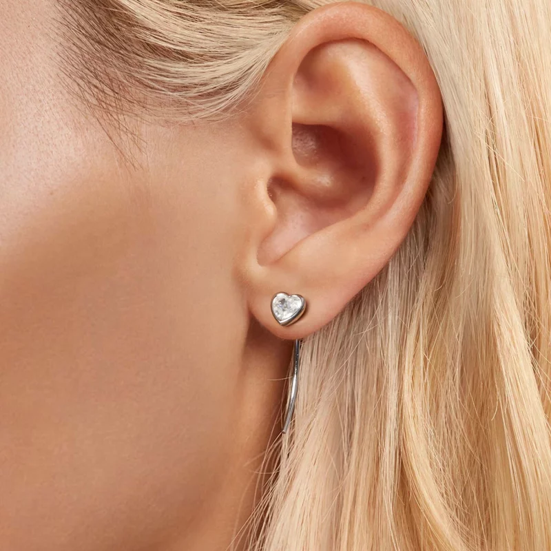 (image pour) Boucles d'oreilles cœur style PANDORA - BSE1003 - Afficher 6