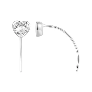 (image pour) Boucles d'oreilles cœur style PANDORA - BSE1003