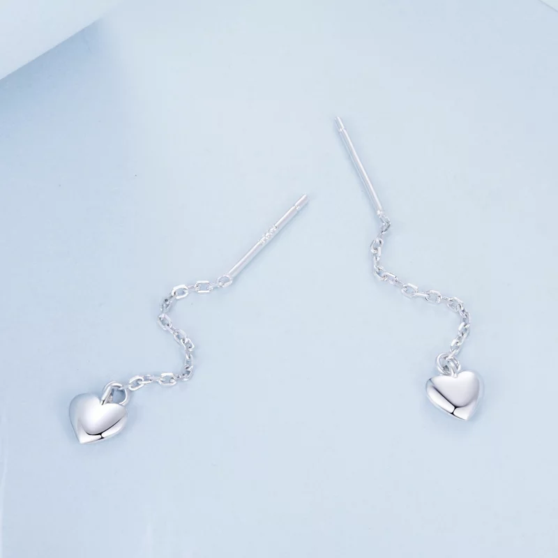 (image pour) Boucles d'oreilles Cœur Style PANDORA - BSE1006 - Afficher 3