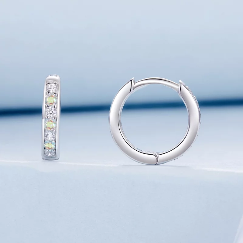 (image pour) Boucles d'oreilles en zirconium coloré style PANDORA - BSE1033 - Afficher 2