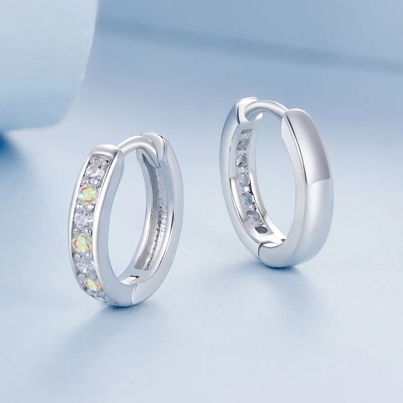 (image pour) Boucles d'oreilles en zirconium coloré style PANDORA - BSE1033 - Afficher 3