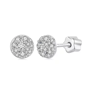(image pour) Boucles d'oreilles Hémisphère Moissanite Style PANDORA (avec un certificat) - MSE057