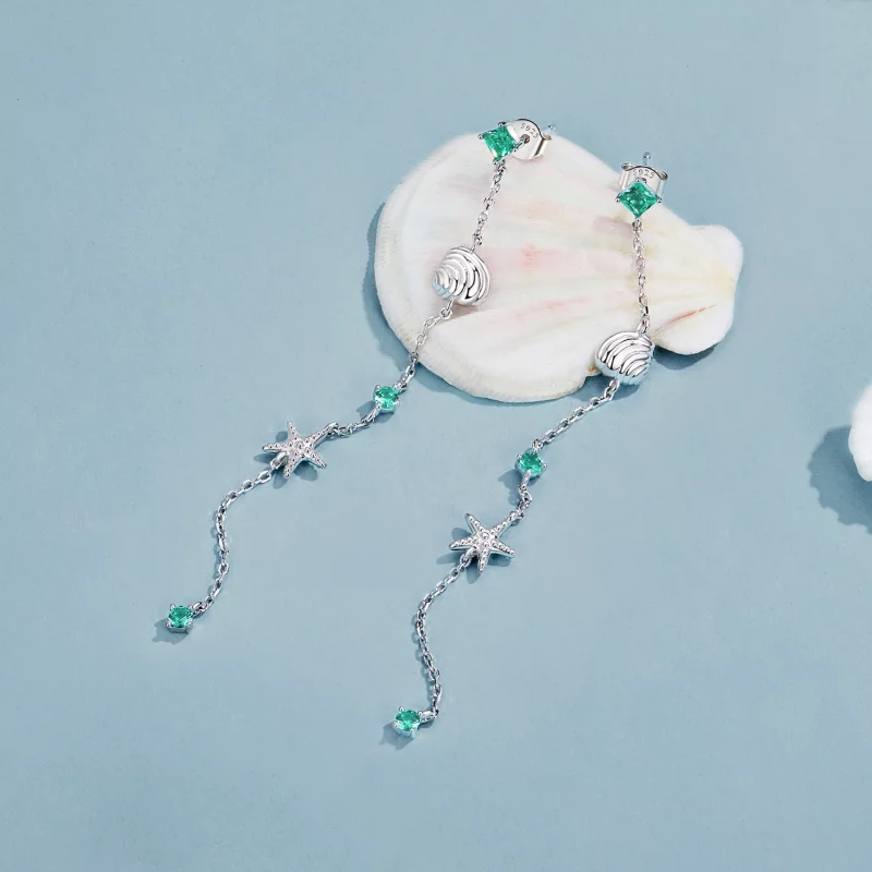 (image pour) Boucles d'oreilles Océan Bleu Style PANDORA - BSE1013 - Afficher 3