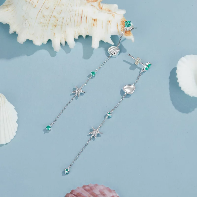 (image pour) Boucles d'oreilles Océan Bleu Style PANDORA - BSE1013 - Afficher 4
