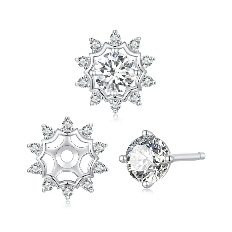 (image pour) Boucles d'oreilles PANDORA Style Brilliant Beauty 0.5ct Moissanite (Deux Certifi - Afficher 2