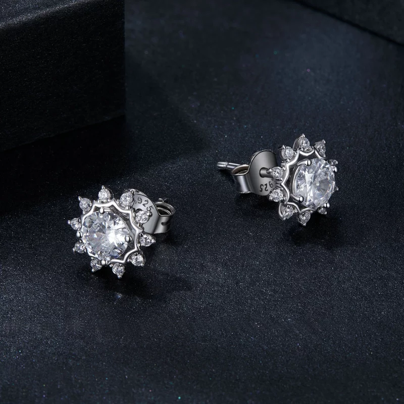 (image pour) Boucles d'oreilles PANDORA Style Brilliant Beauty 0.5ct Moissanite (Deux Certifi - Afficher 3