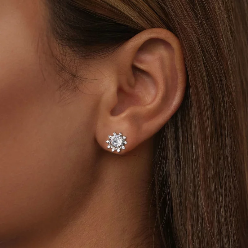 (image pour) Boucles d'oreilles PANDORA Style Brilliant Beauty 0.5ct Moissanite (Deux Certifi - Afficher 6