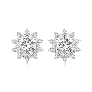 (image pour) Boucles d'oreilles PANDORA Style Brilliant Beauty 0.5ct Moissanite (Deux Certificats) - MSE048