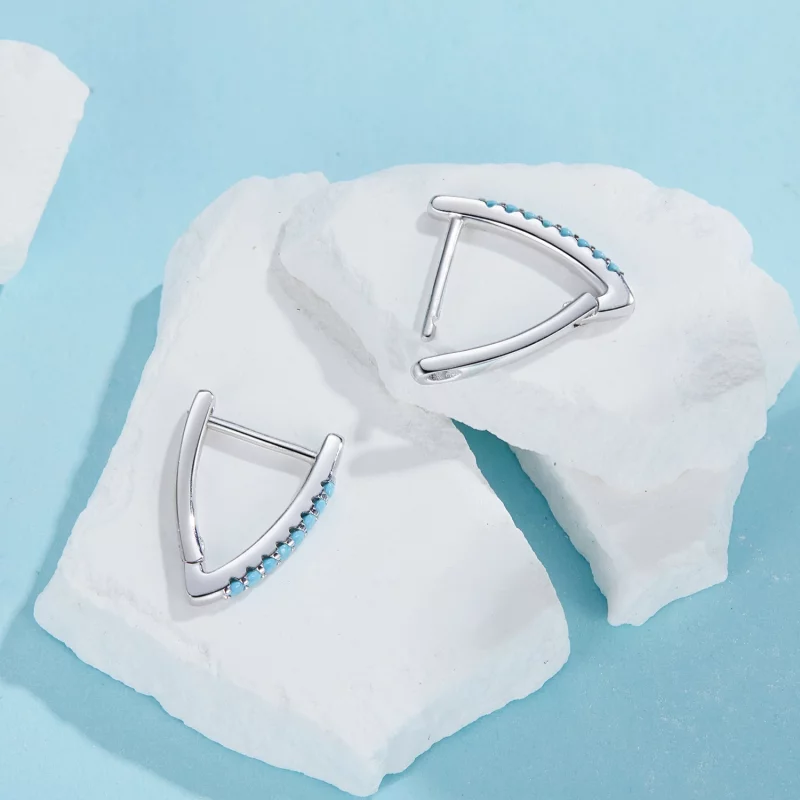 (image pour) Boucles d'oreilles PANDORA Style en forme de V en turquoise - BSE1020 - Afficher 4