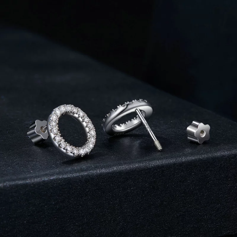 (image pour) Boucles d'oreilles PANDORA Style Nuit Étoilée Moissanite 0.013ct (Deux Certifica - Afficher 2