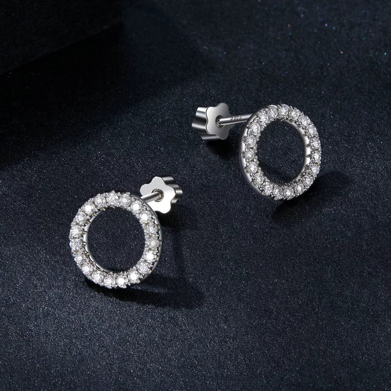 (image pour) Boucles d'oreilles PANDORA Style Nuit Étoilée Moissanite 0.013ct (Deux Certifica - Afficher 3