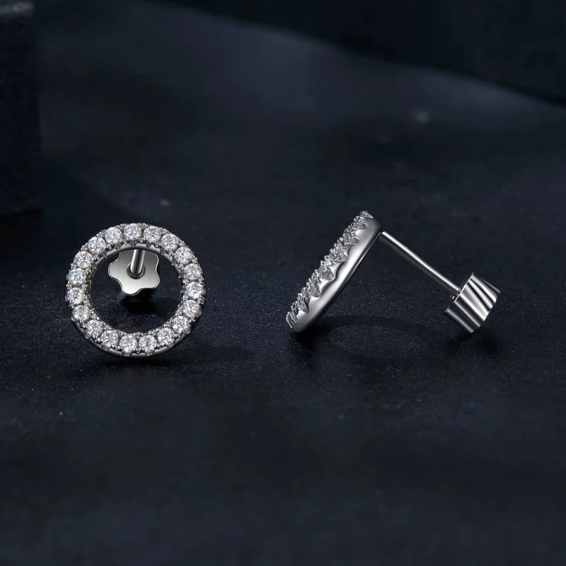 (image pour) Boucles d'oreilles PANDORA Style Nuit Étoilée Moissanite 0.013ct (Deux Certifica - Afficher 4