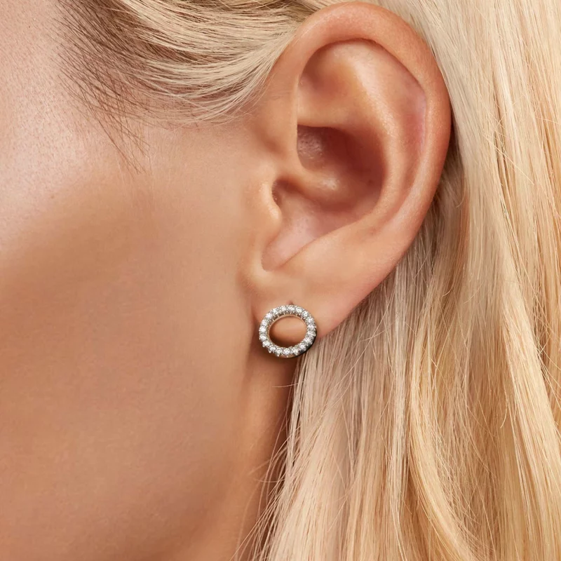 (image pour) Boucles d'oreilles PANDORA Style Nuit Étoilée Moissanite 0.013ct (Deux Certifica - Afficher 6