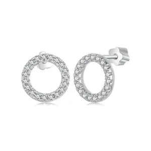 (image pour) Boucles d'oreilles PANDORA Style Nuit Étoilée Moissanite 0.013ct (Deux Certificats) - MSE055