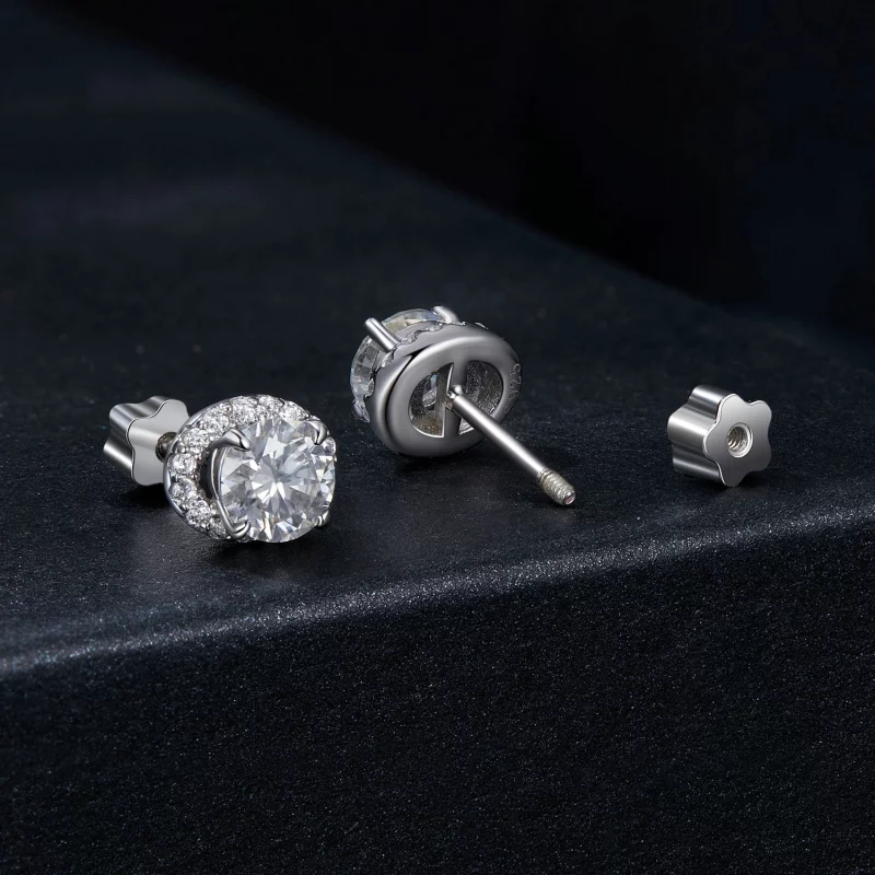 (image pour) Boucles d'oreilles PANDORA Style Starry Moissanite 0.5ct (deux certificats) - MS - Afficher 2