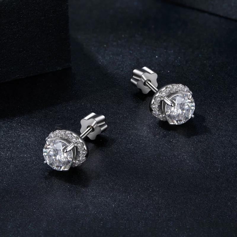 (image pour) Boucles d'oreilles PANDORA Style Starry Moissanite 0.5ct (deux certificats) - MS - Afficher 3