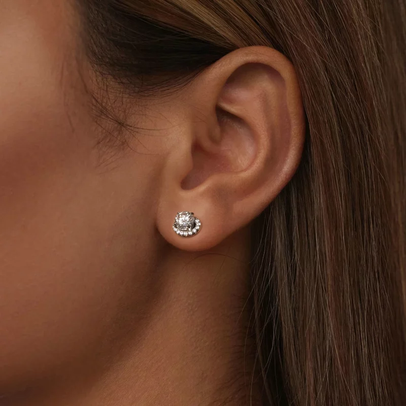 (image pour) Boucles d'oreilles PANDORA Style Starry Moissanite 0.5ct (deux certificats) - MS - Afficher 5