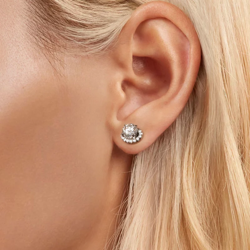 (image pour) Boucles d'oreilles PANDORA Style Starry Moissanite 0.5ct (deux certificats) - MS - Afficher 6