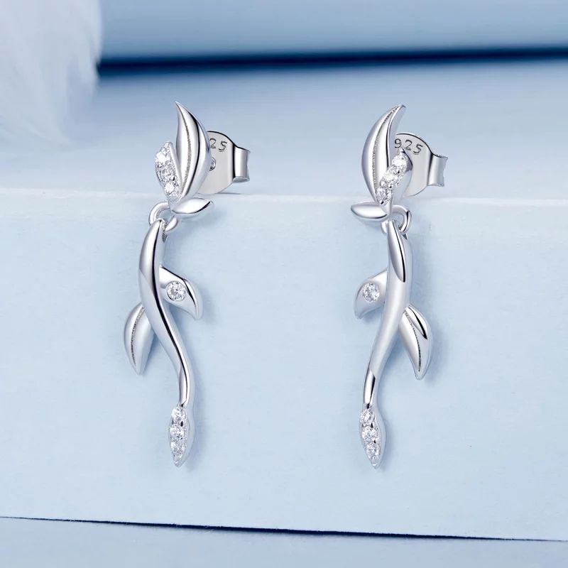 (image pour) Boucles d'oreilles style PANDORA Feuille - BSE1025 - Afficher 2